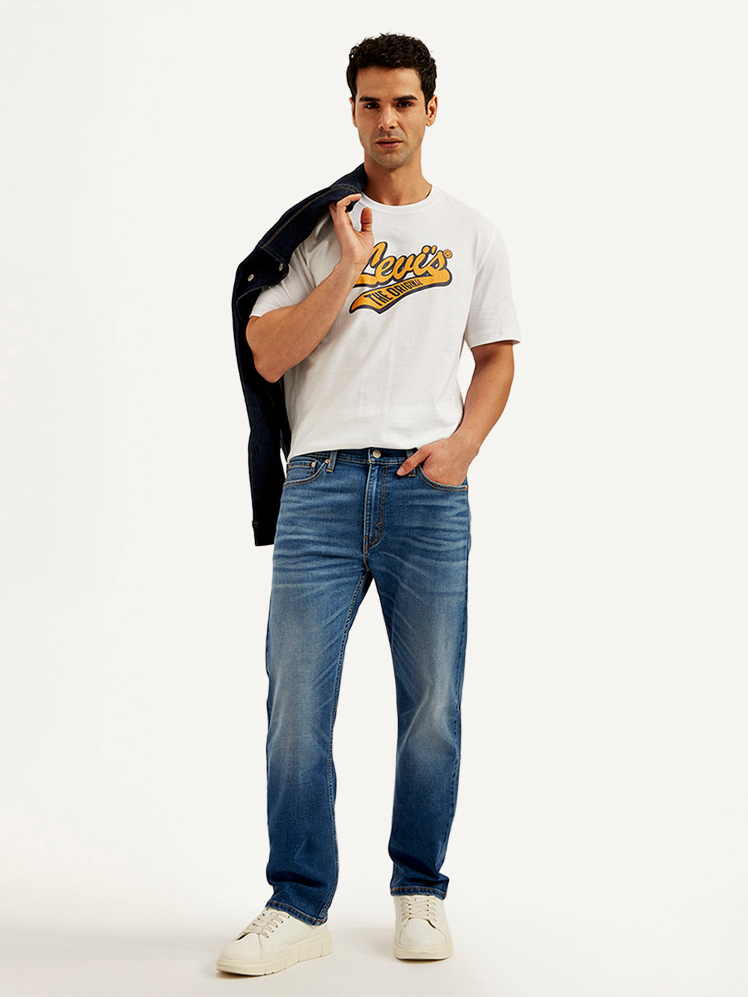 LEVIS Men's 513 Slim Straight Fit Blue Jeans