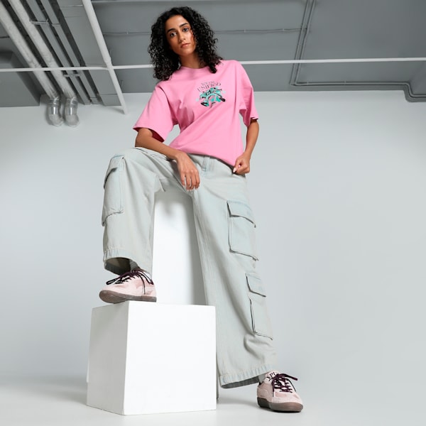 Puma DOWNTOWN Relaxed Graphic Tee Mauved Out Women's T-Shirts
