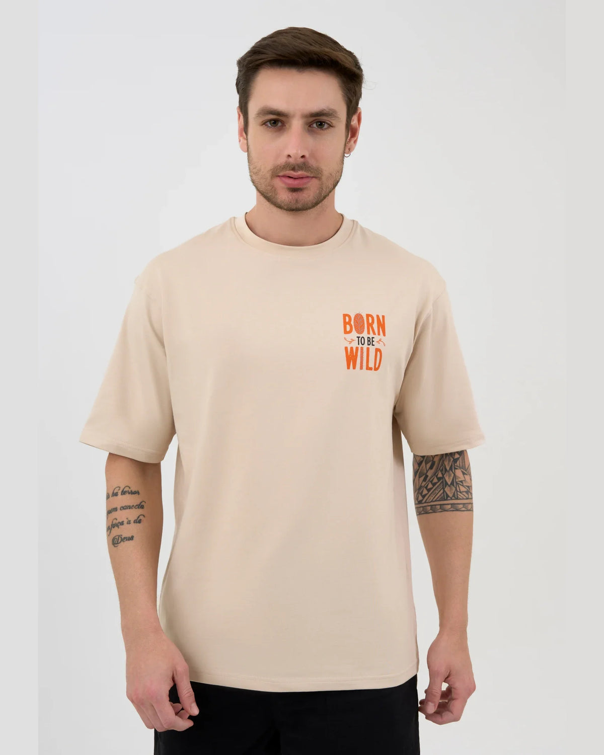 DCYPHR DISCOVERY Men's Born To Be Wild Graphic Tee-Ivory Mist