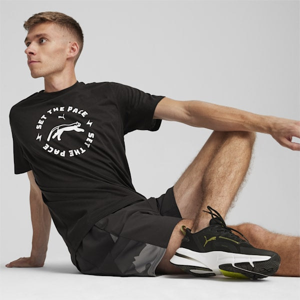 Front view of PUMA Men's Crew, showcasing its relaxed fit, modern design, and iconic logo for a casual and stylish look.