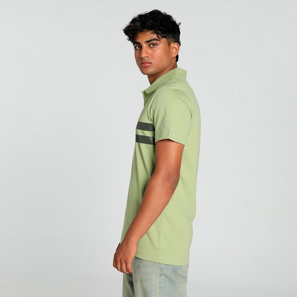 Puma ESS Striper polo Calming Green Men's Polo T-Shirts