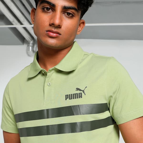 Puma ESS Striper polo Calming Green Men's Polo T-Shirts