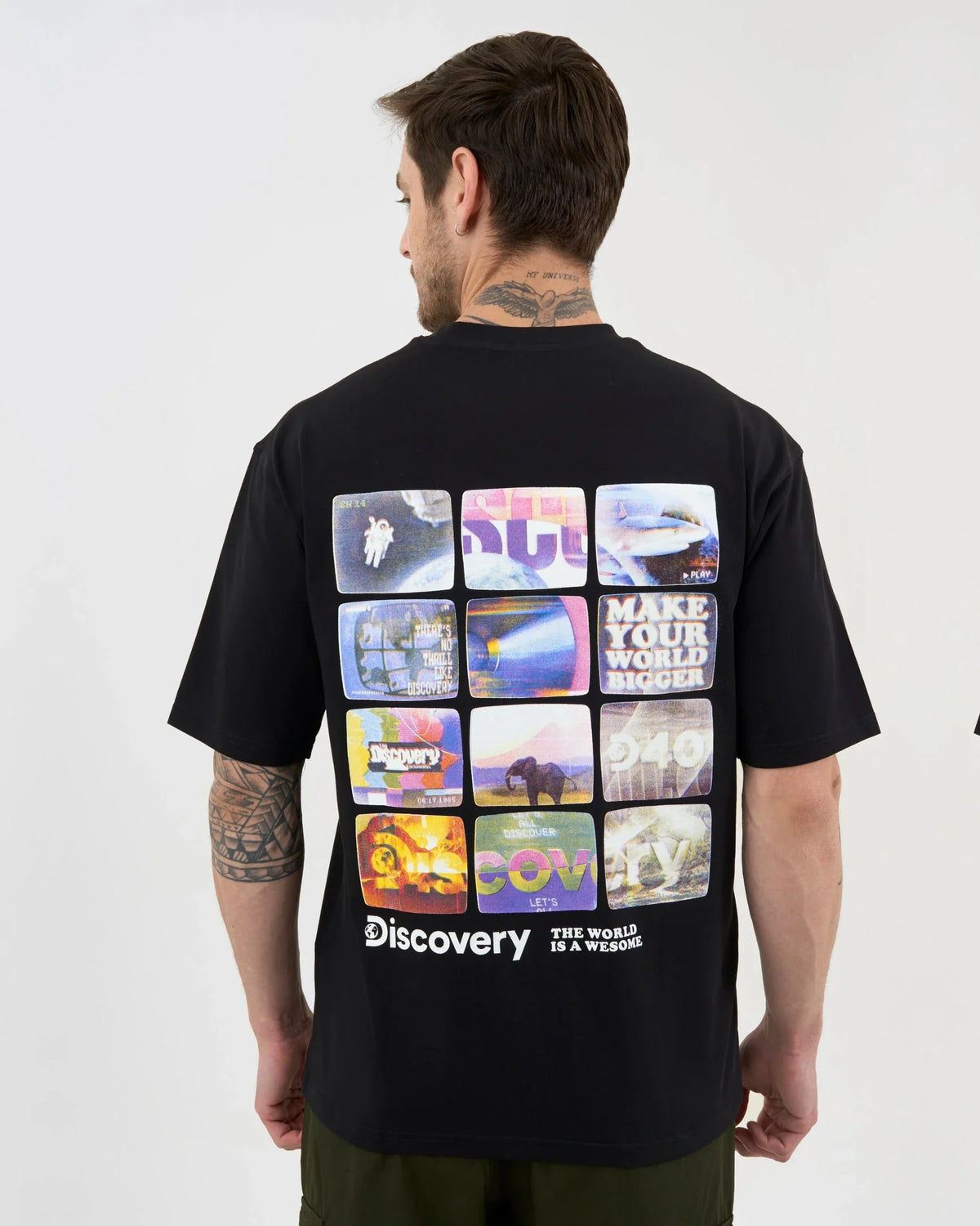 DCYPHR DISCOVERY Men's Retro Graphic Tee-Black