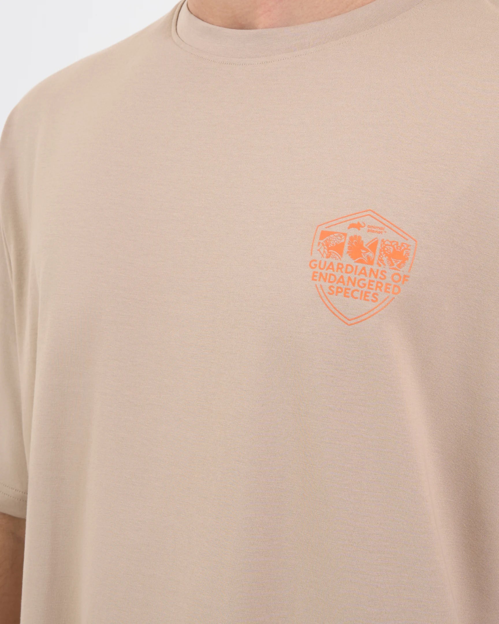 DCYPHR DISCOVERY Men's Rhinoceros Graphic Tee-Dune Earth