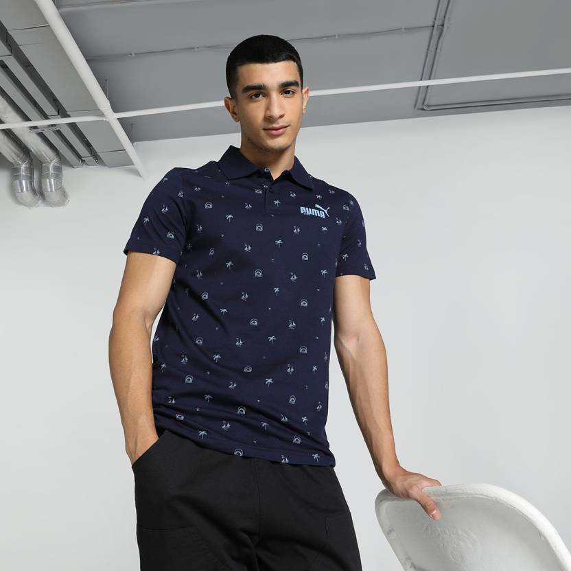 Front view of PUMA Men's Polo, showcasing the classic design, breathable fabric, and signature PUMA branding for a stylish and casual look.