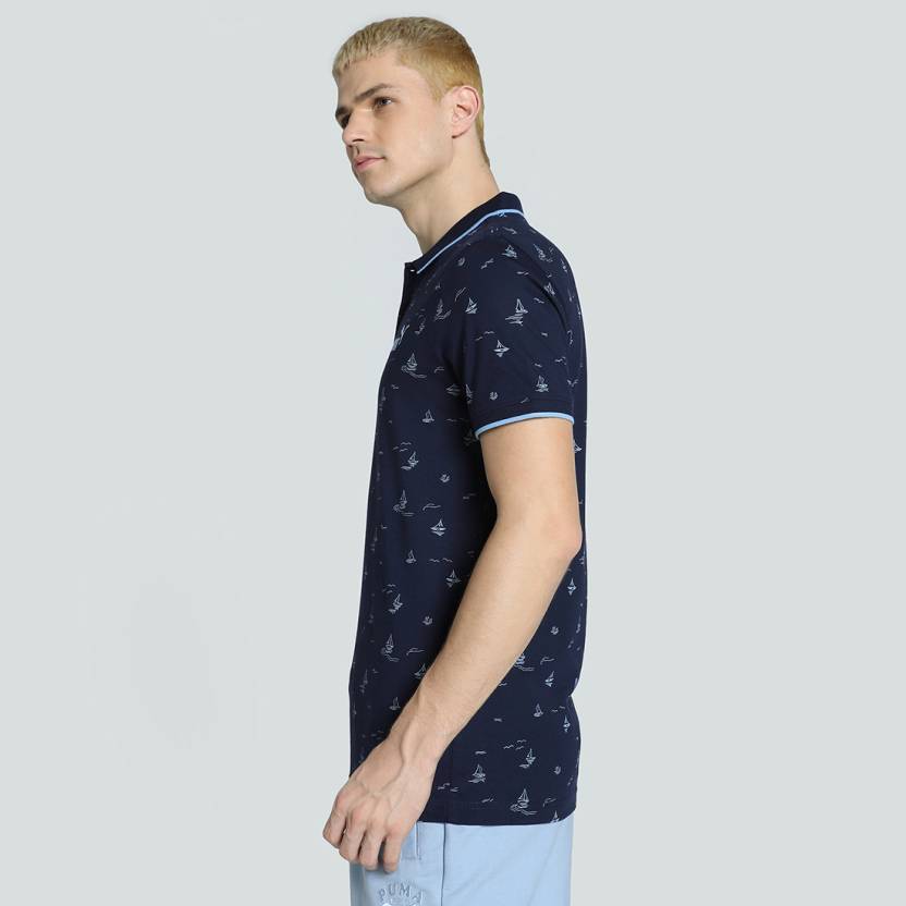 Puma AOP Polo PUMA Navy-Day dream Men's Polo T-Shirts