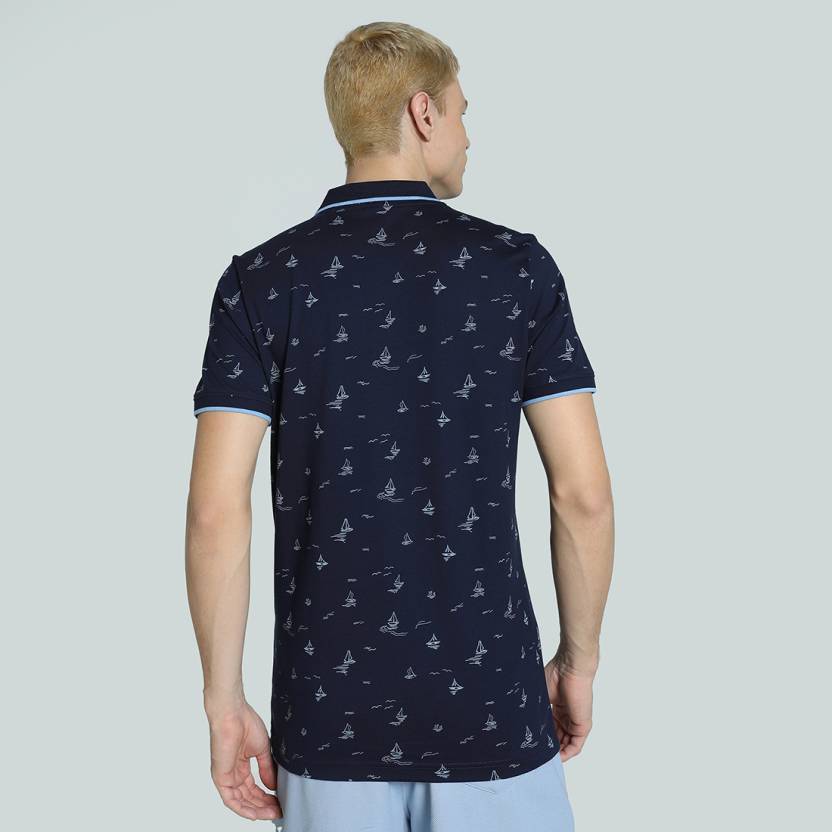 Puma AOP Polo PUMA Navy-Day dream Men's Polo T-Shirts