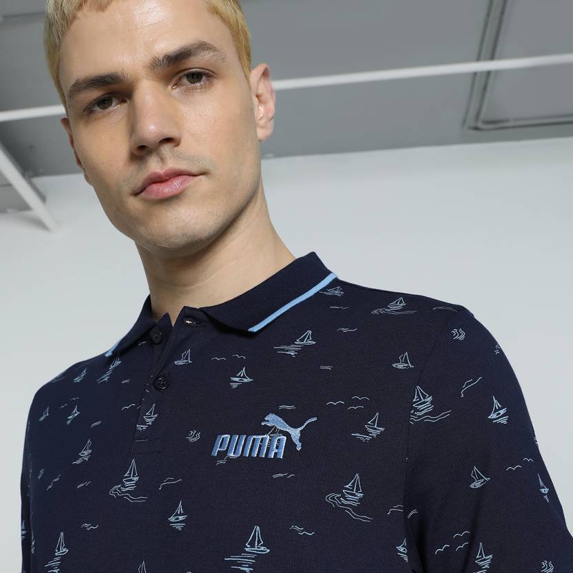 Puma AOP Polo PUMA Navy-Day dream Men's Polo T-Shirts