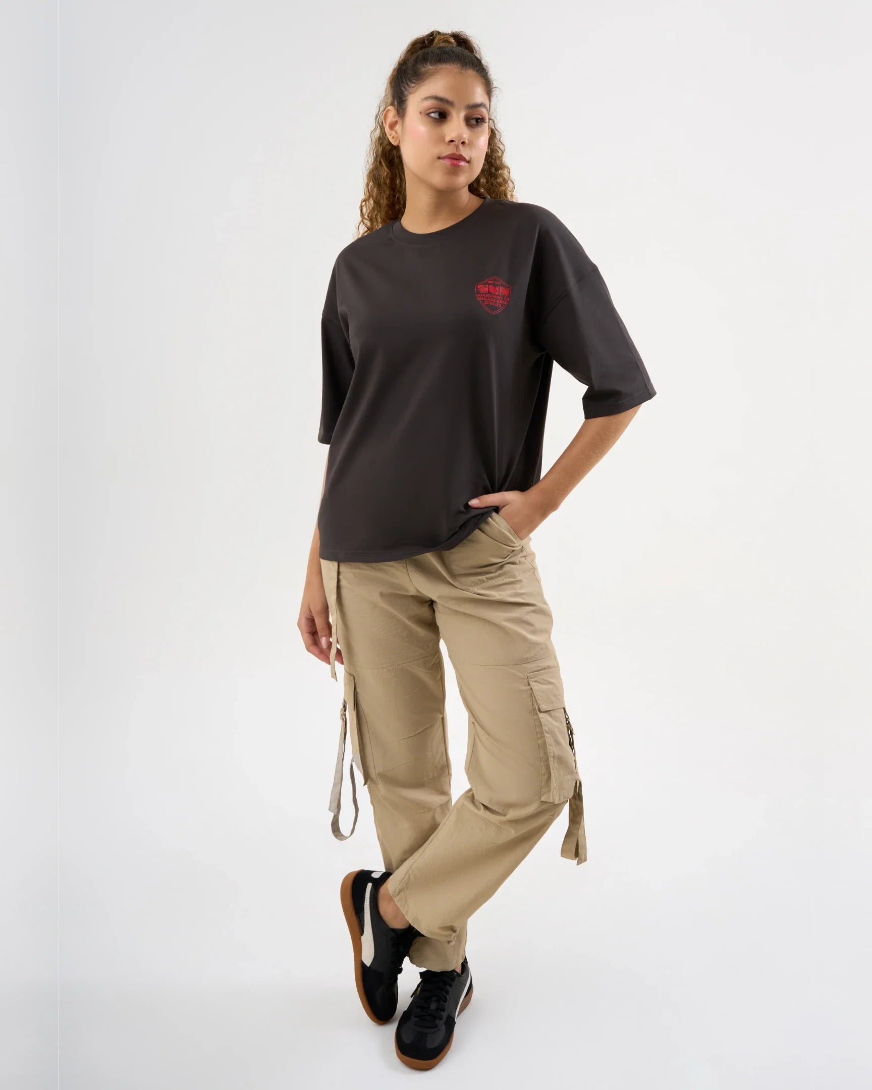 DCYPHR DISCOVERY Women's Red Panda Graphic Tee-Dark Night
