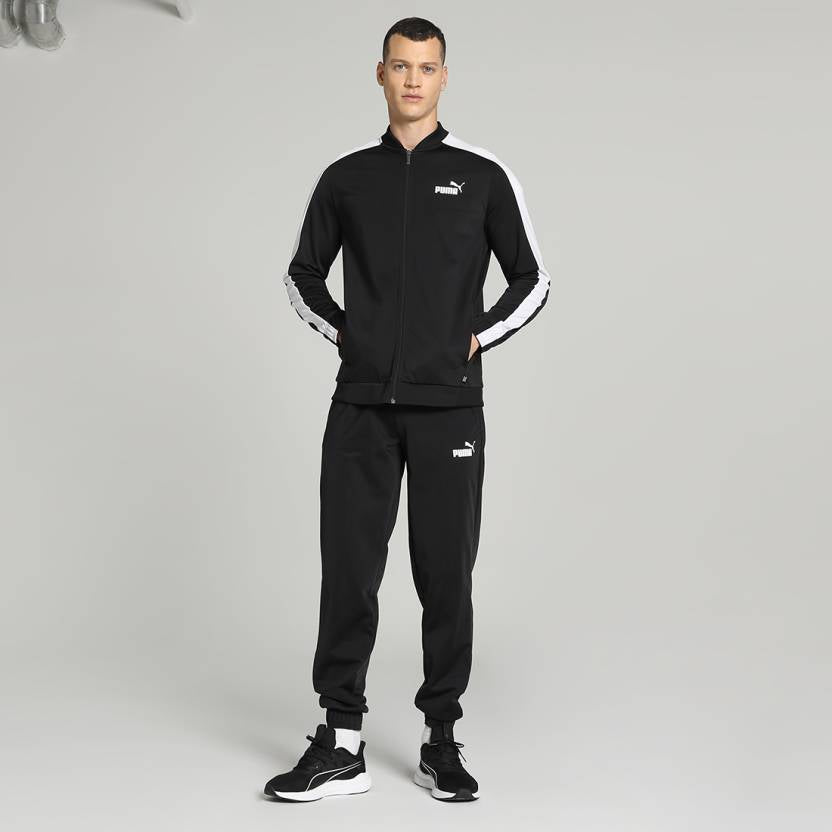 Full view of PUMA Men's Winter Tracksuit, showcasing the jacket and matching pants with signature PUMA branding, perfect for active winter wear.