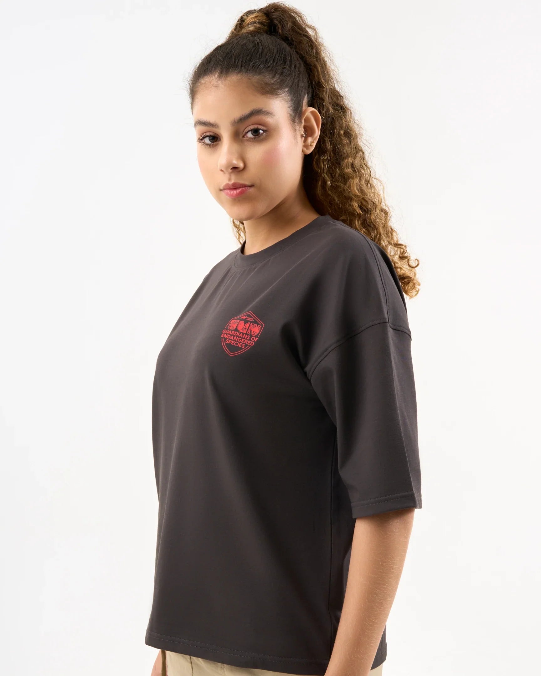 DCYPHR DISCOVERY Women's Red Panda Graphic Tee-Dark Night