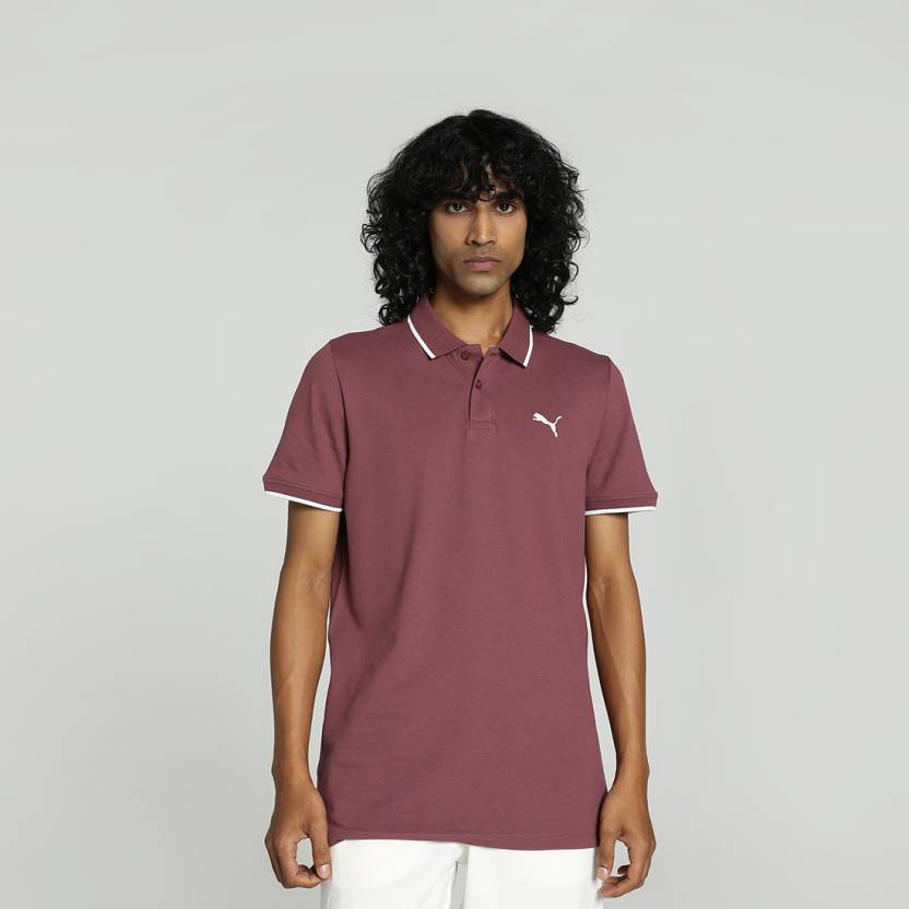 Front view of PUMA Men's Polo, showcasing the classic design, breathable fabric, and signature PUMA branding for a stylish and casual look.