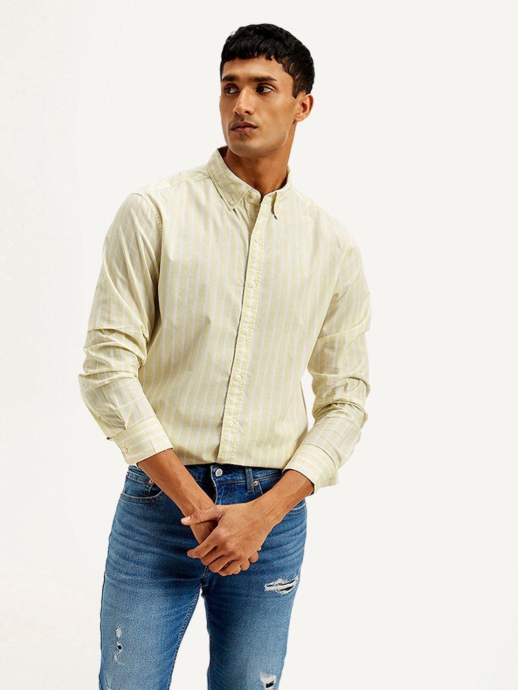 Levi’s Men’s Woven Shirt featuring a breathable woven fabric, classic button-down design, and a comfortable fit for casual and formal styling.