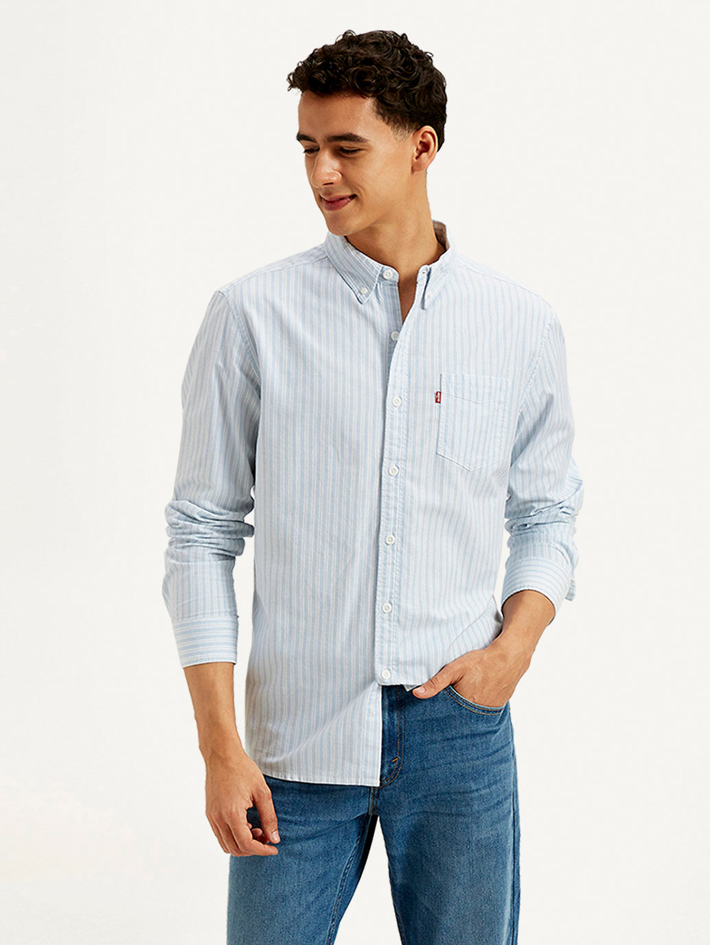 LEVIS Men's Striped Slim Fit Oxford Shirt