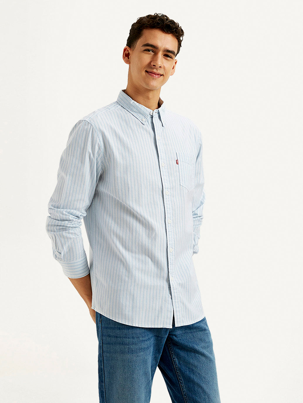 LEVIS Men's Striped Slim Fit Oxford Shirt