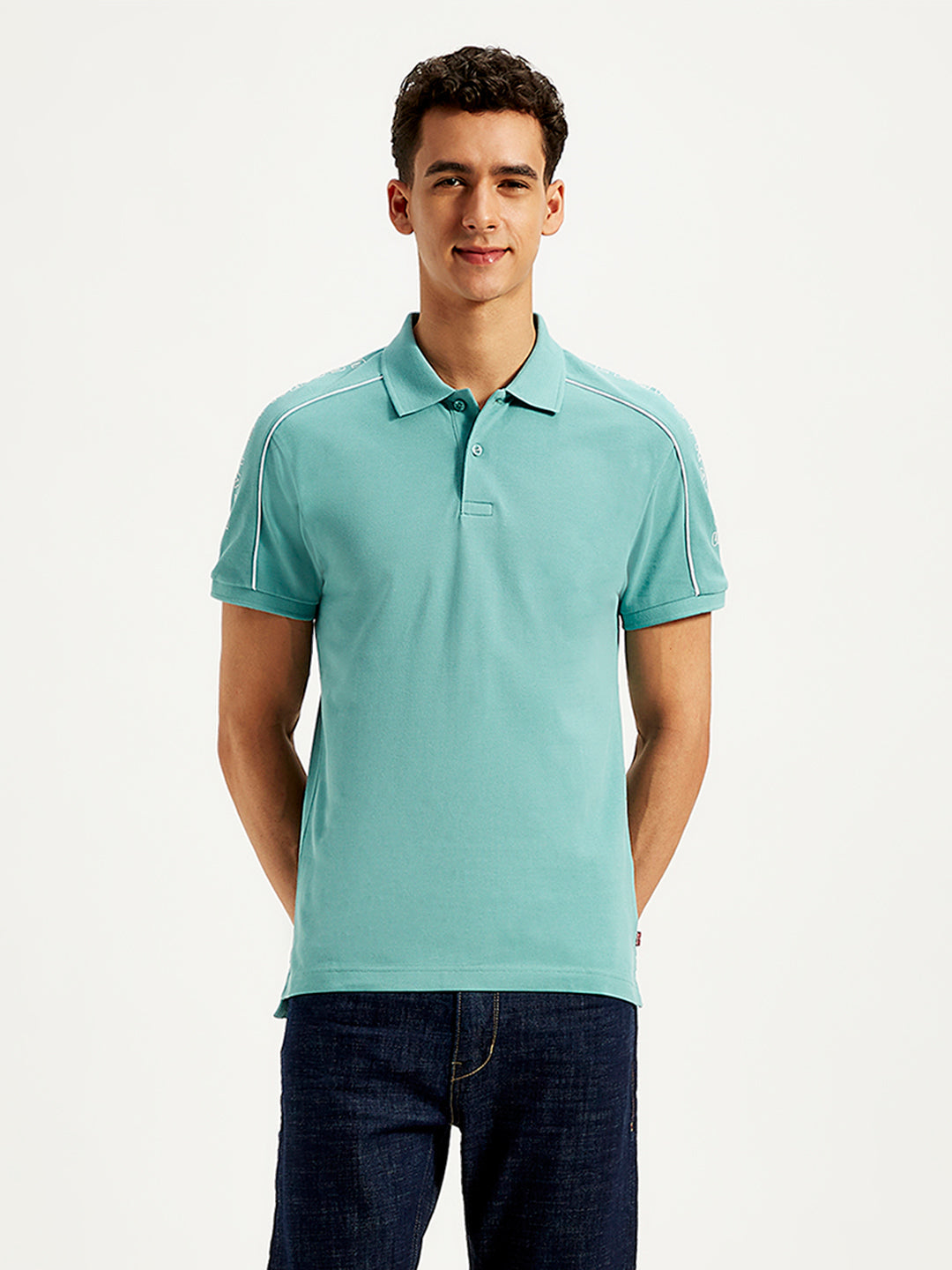 LEVIS Men's Typographic Print Slim Fit Polo T-Shirt