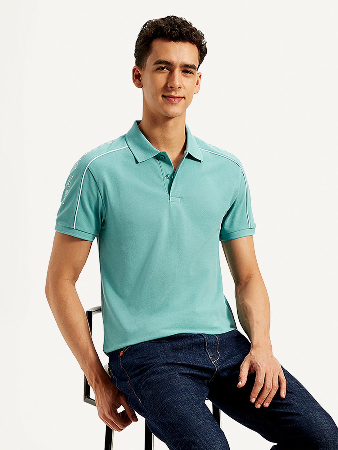 LEVIS Men's Typographic Print Slim Fit Polo T-Shirt