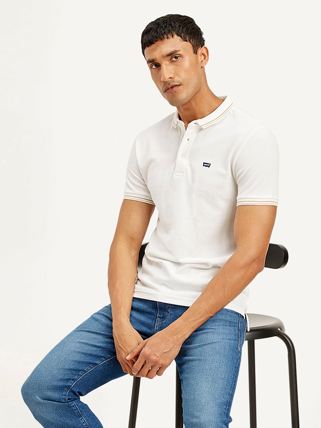 LEVIS Men's Solid Slim Fit Polo T-shirt