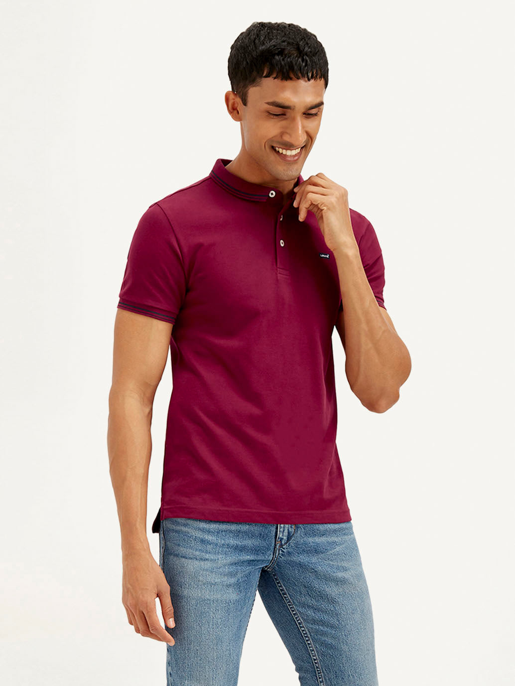 LEVIS Men's Solid Slim Fit Polo T-shirt