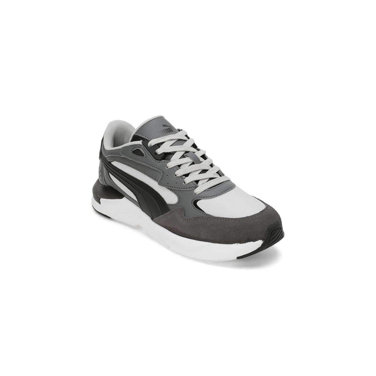 Side view of PUMA Men's Lifestyle Lace-Up Sneakers, showcasing the sleek design, breathable upper, cushioned insole, and iconic PUMA logo, designed for comfort and style in everyday wear.