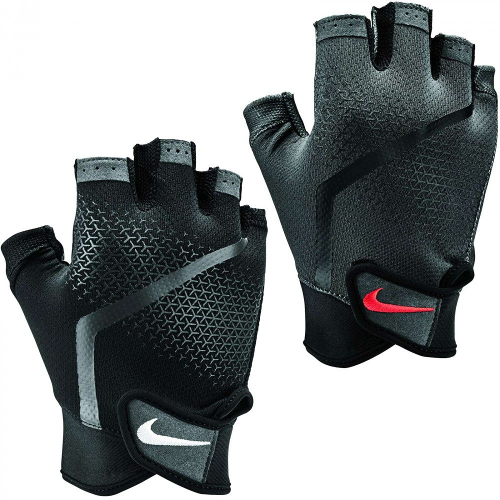 The image shows a pair of men’s Nike full-finger gloves, showcasing their sleek design and snug fit.