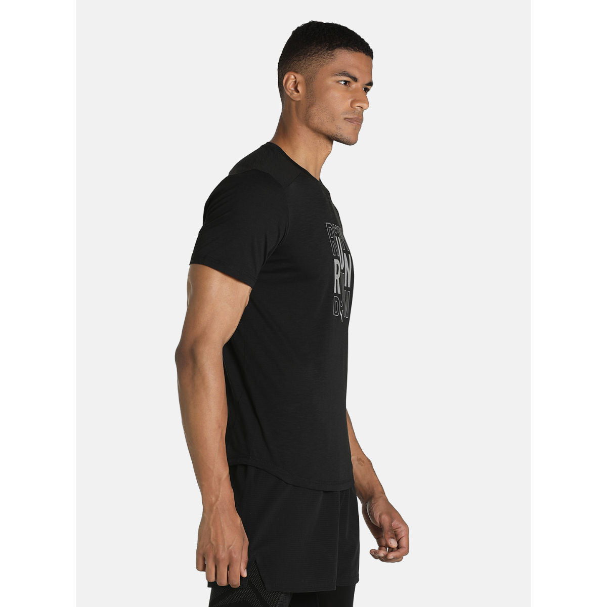 Puma RUN LOGO SS TEE M Puma Black Men's T-Shirt-66030501