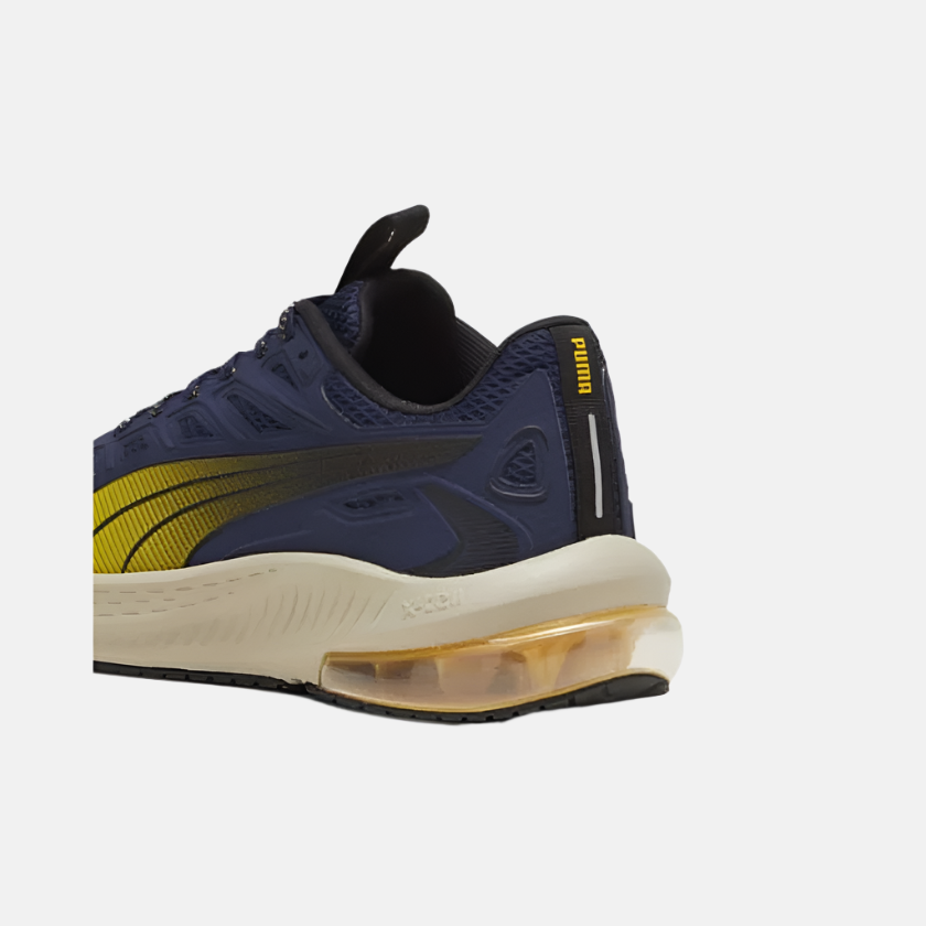 Puma X-Cell Lightspeed PUMA Navy-Yellow Sizzl Men's Running Shoes-30997209