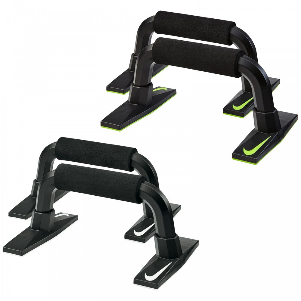 The image shows a pair of unisex Nike pushup grips, featuring an ergonomic design with comfortable handles for a secure grip during workouts.