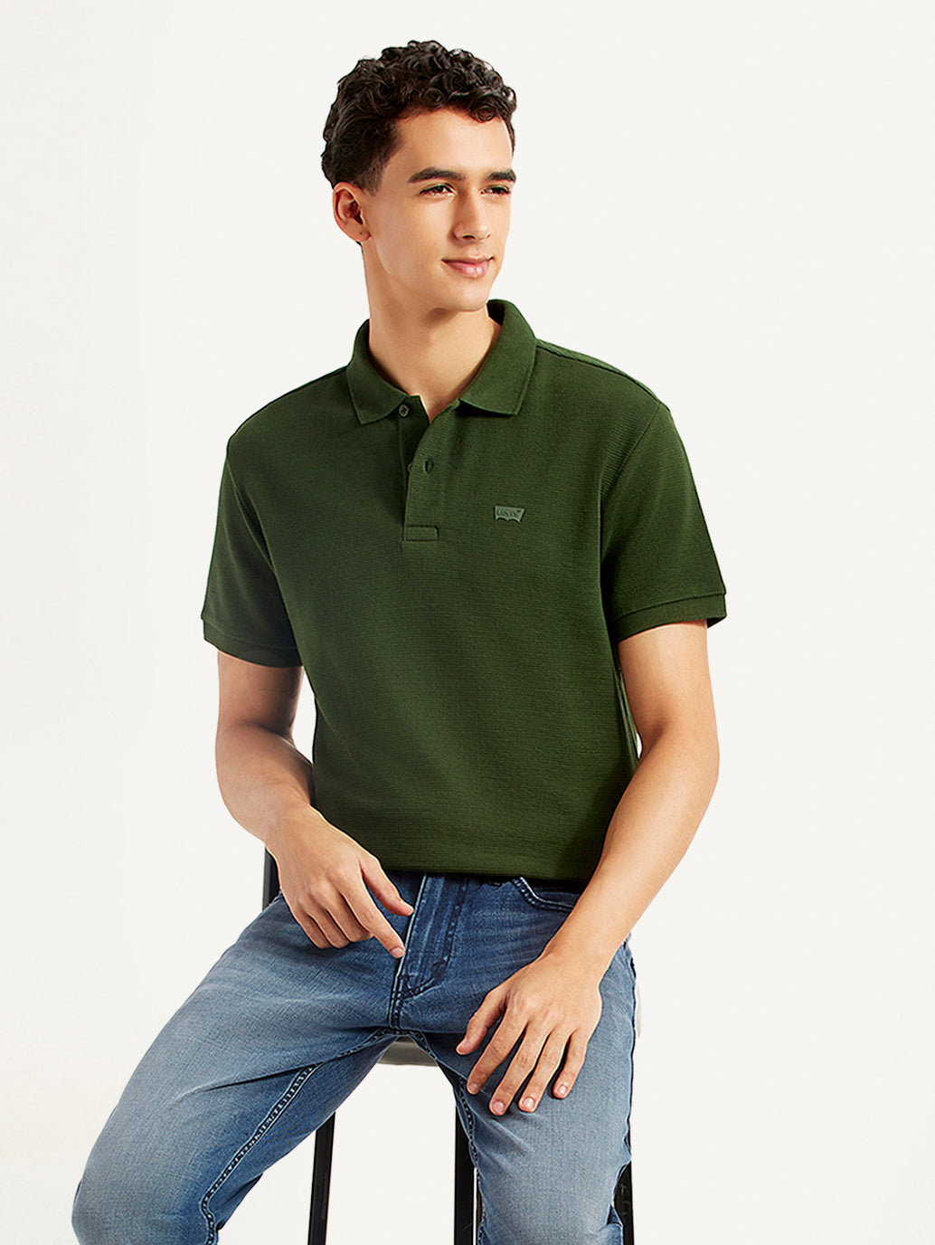 LEVIS Men's Solid Slim Fit Polo T-shirt