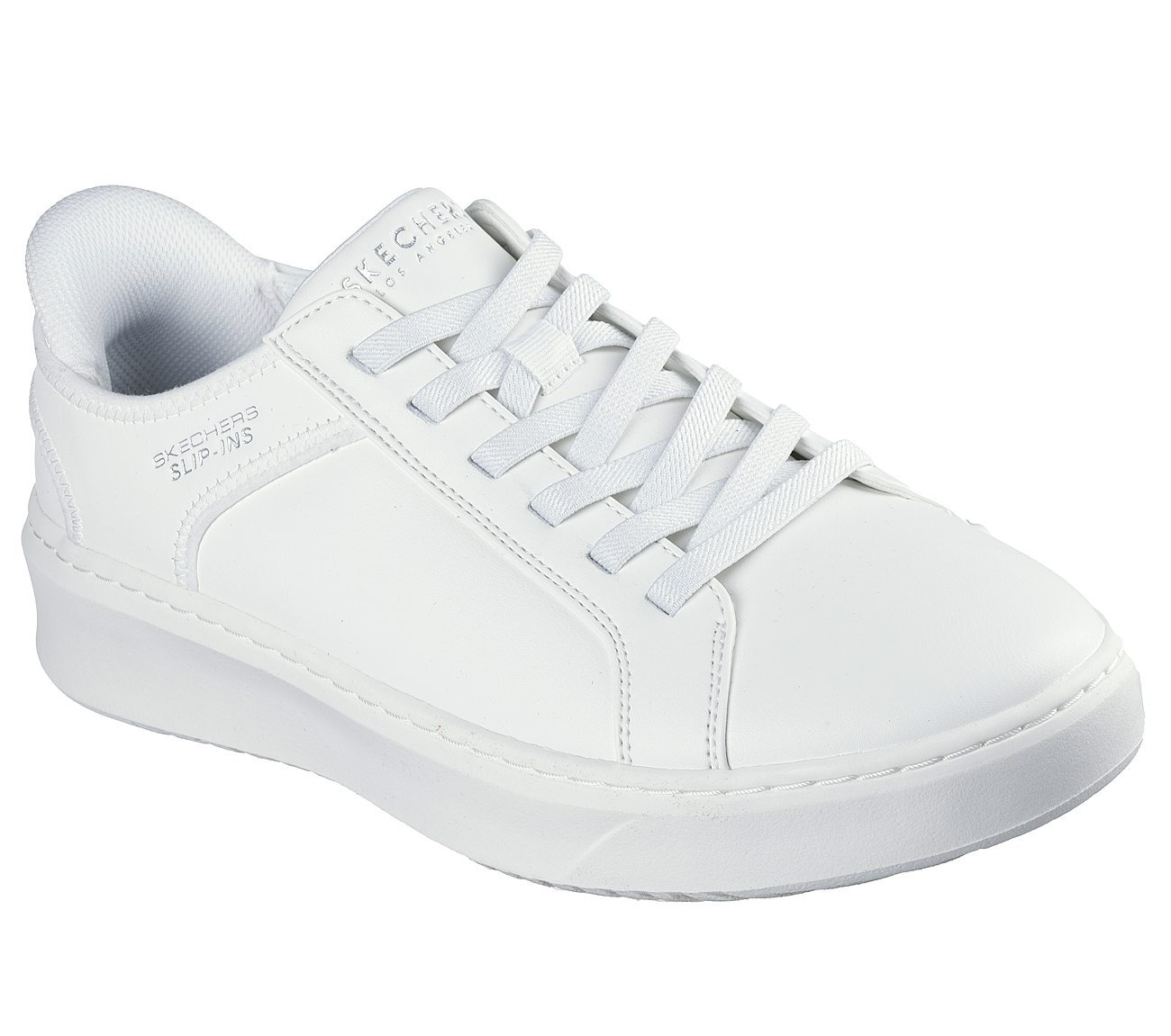 SKECHERS COURT BREAK - DOUBLE VENTED MEN'S SLIP INS LIFESTYLE SHOES - 183177-WHT