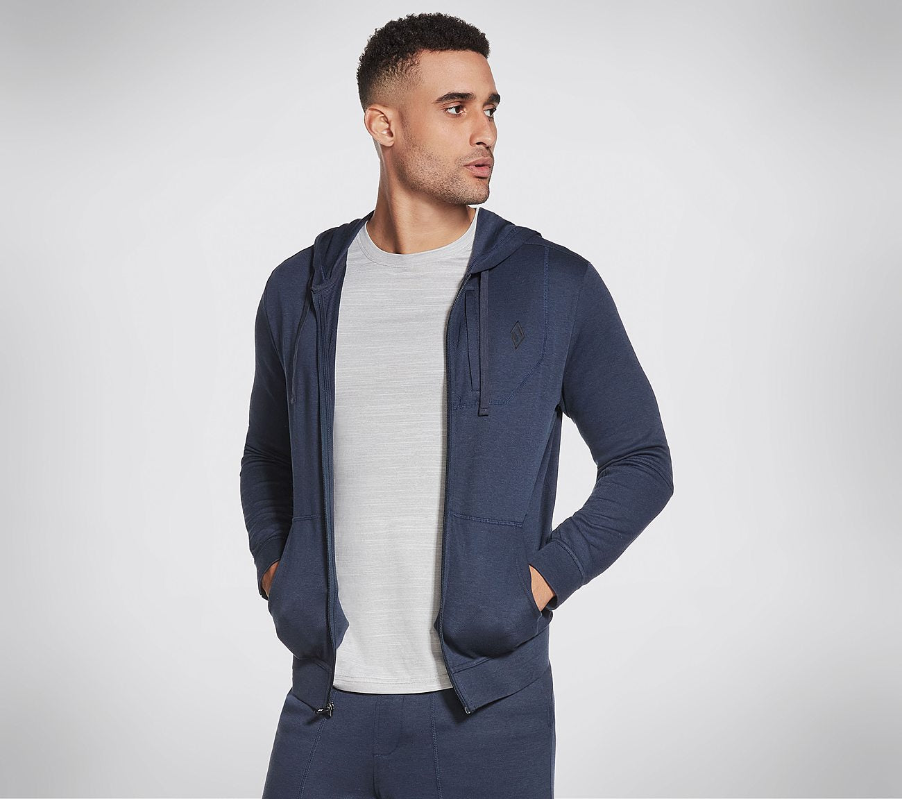 Skechers GOKNIT PIQUE FZ Men's Jacket-M3JA154A-NVY