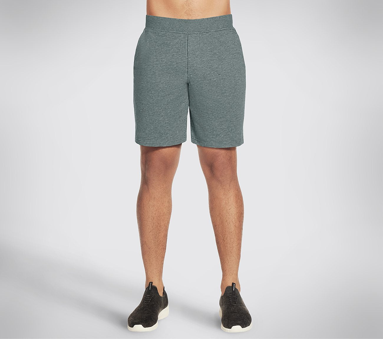 Side view of Skechers Explorer 9-Inch Men's Shorts showcasing the breathable fabric and sleek design