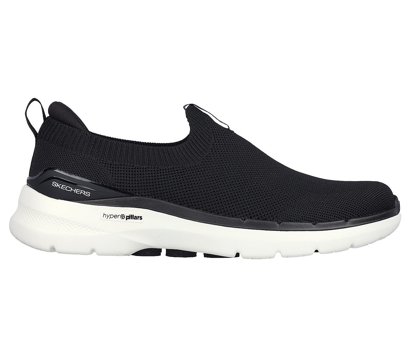 Side view of Skechers GO WALK 6 - Warnock Men's slip-on active shoes showcasing the breathable upper and sleek design