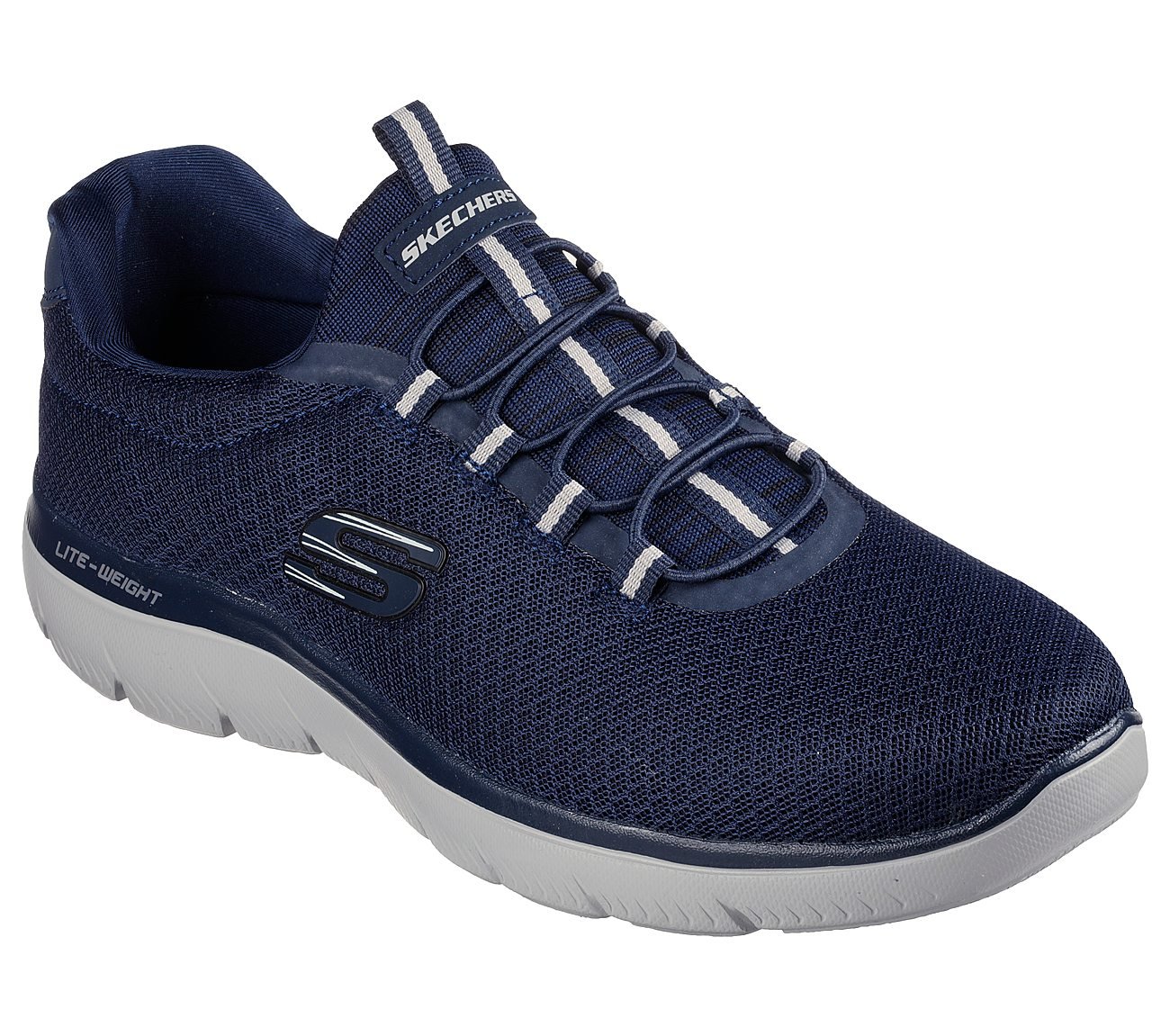 Side view of Skechers Summits Men's slip-on active footwear with sleek design