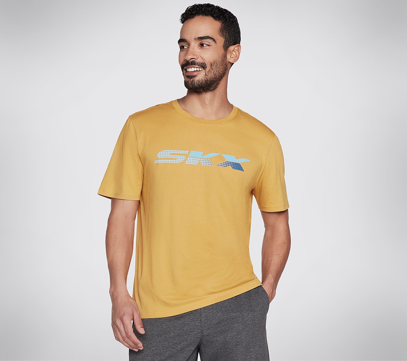 Front view of Skechers SKX Phantom Tee Men's crew-neck tee with sleek, modern design