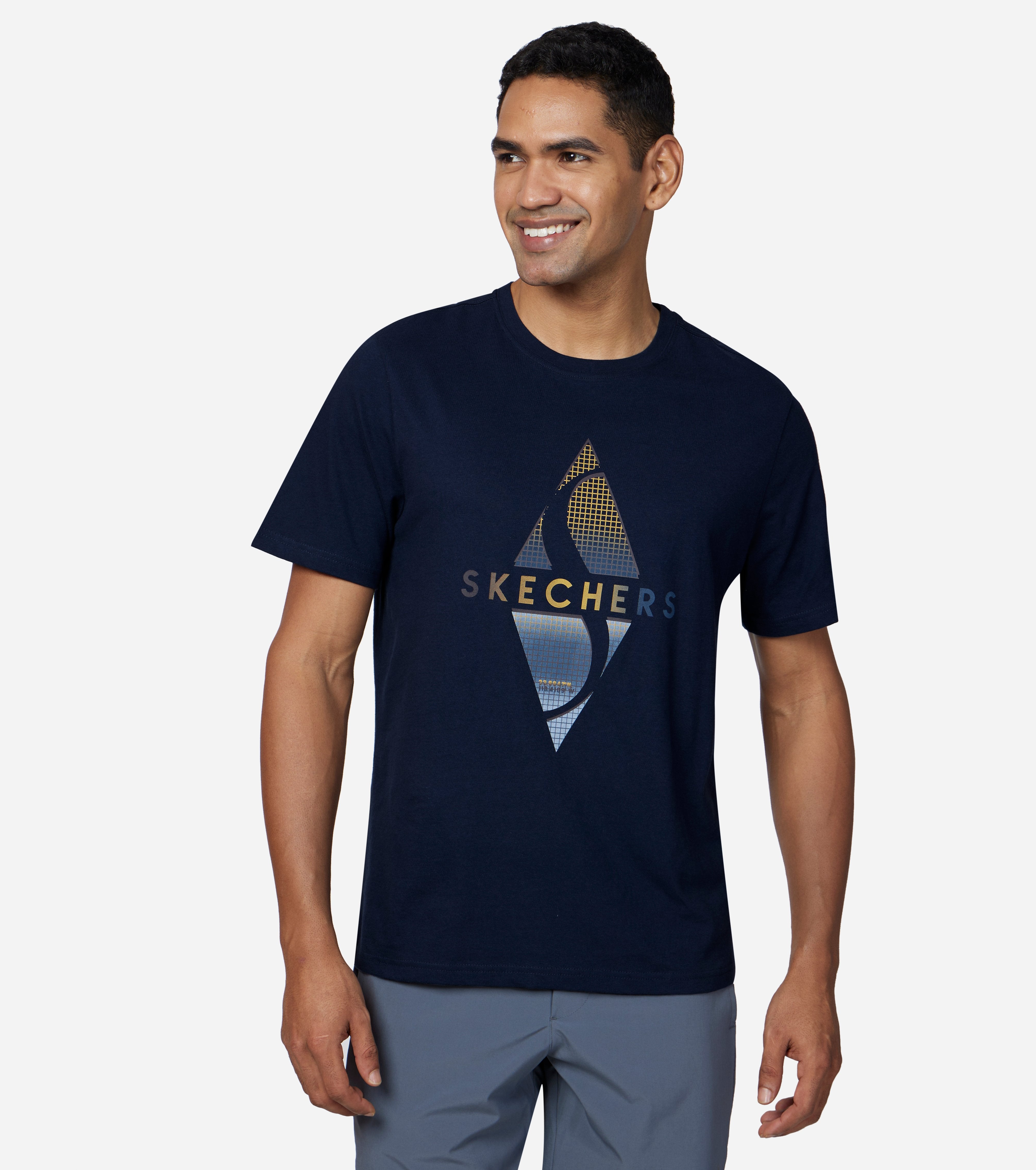 Side view of Skechers Skechers Recharge SS Men's crew-neck tee with sleek, breathable design