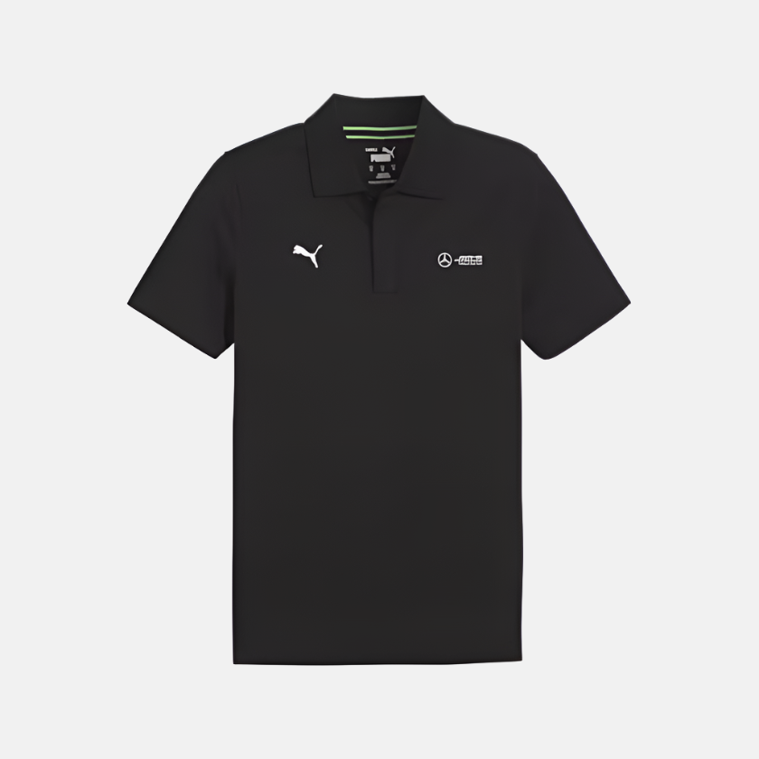 Front view of PUMA Men's Polo, showcasing the classic design, breathable fabric, and signature PUMA branding for a stylish and casual look.