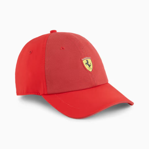 Side view of PUMA Men's Cap, showcasing the lightweight fabric, adjustable strap, and PUMA logo, designed for comfort and style during active or casual wear.