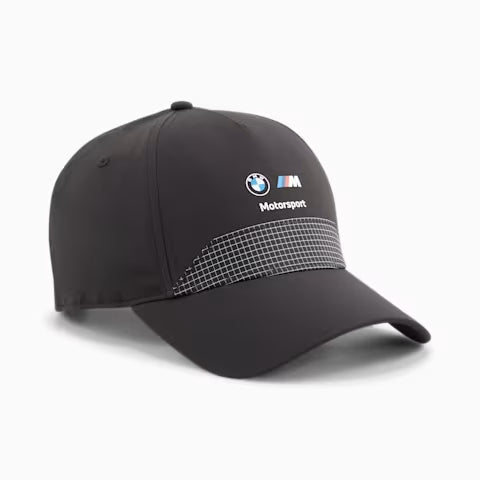 Side view of PUMA Men's Cap, showcasing the lightweight fabric, adjustable strap, and PUMA logo, designed for comfort and style during active or casual wear.