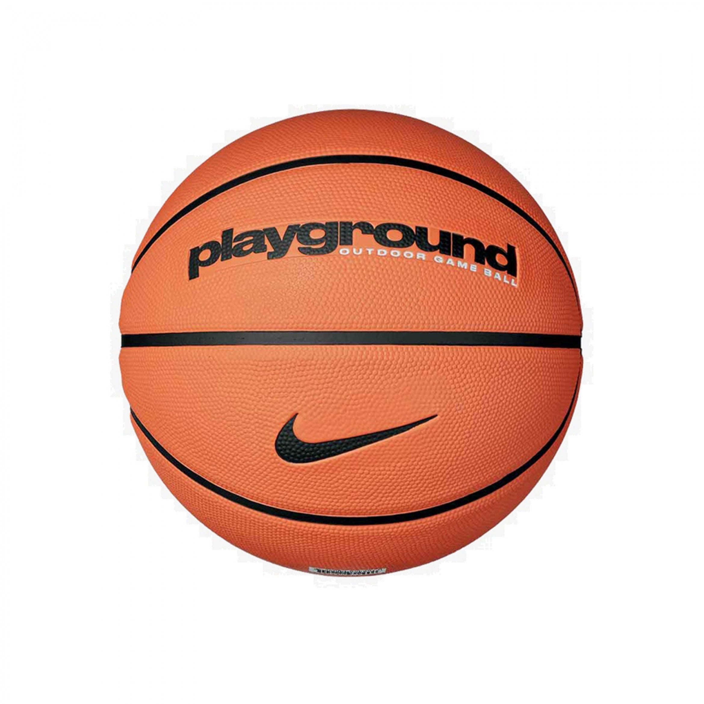 The image shows a vibrant unisex Nike inflatable basketball, highlighting its textured surface and grip for superior play.