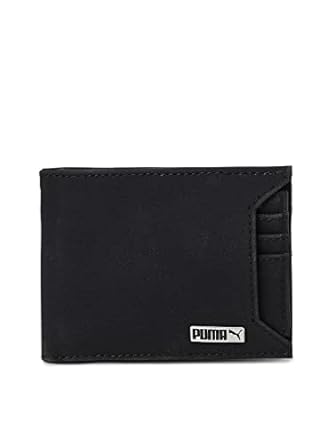 Side view of PUMA Unisex Lifestyle Wallet, showcasing the multiple compartments, durable material, and iconic PUMA logo, designed for both style and practicality.