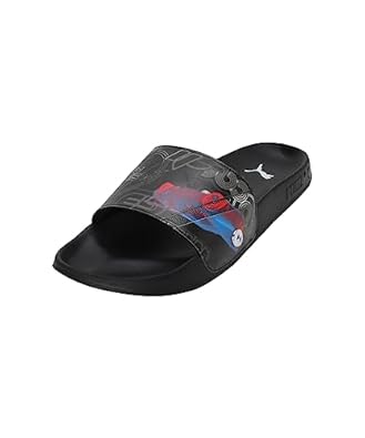 Side view of PUMA Men's Sandals, showcasing the adjustable straps, cushioned footbed, and iconic PUMA logo, designed for comfort and style in warm-weather activities.