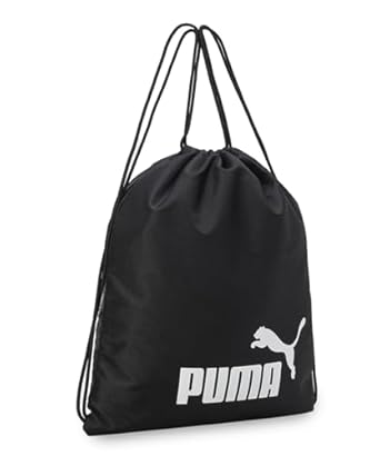 Side view of PUMA Unisex Lifestyle Gym Bag, showing its spacious compartments, adjustable shoulder strap, comfortable handles, and iconic PUMA logo, designed for gym and travel use.