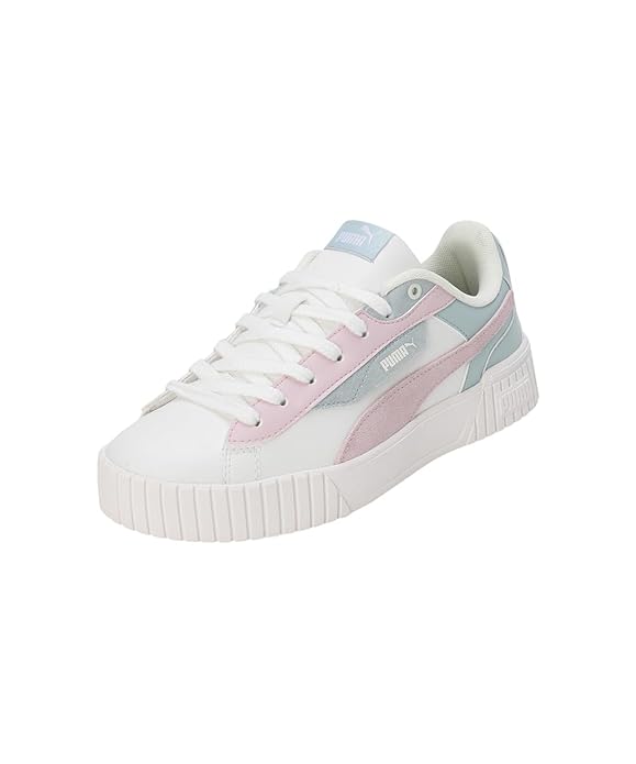 Side view of PUMA Women's Lifestyle Lace-Up Sneakers, showcasing the sleek design, breathable upper, cushioned insole, and iconic PUMA logo, designed for comfort and style in everyday wear.