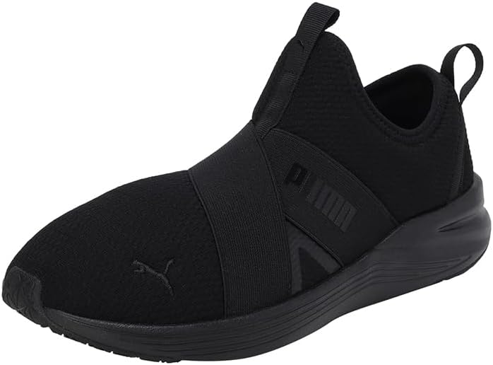 Side view of PUMA Women's Running Lace-Up Sneakers, showcasing the breathable upper, cushioned midsole, durable outsole, and iconic PUMA logo, designed for comfort and performance in running.