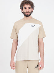 Puma PUMA POWER Colorblock Tee Prairie Tan Men's T-Shirt-67892983