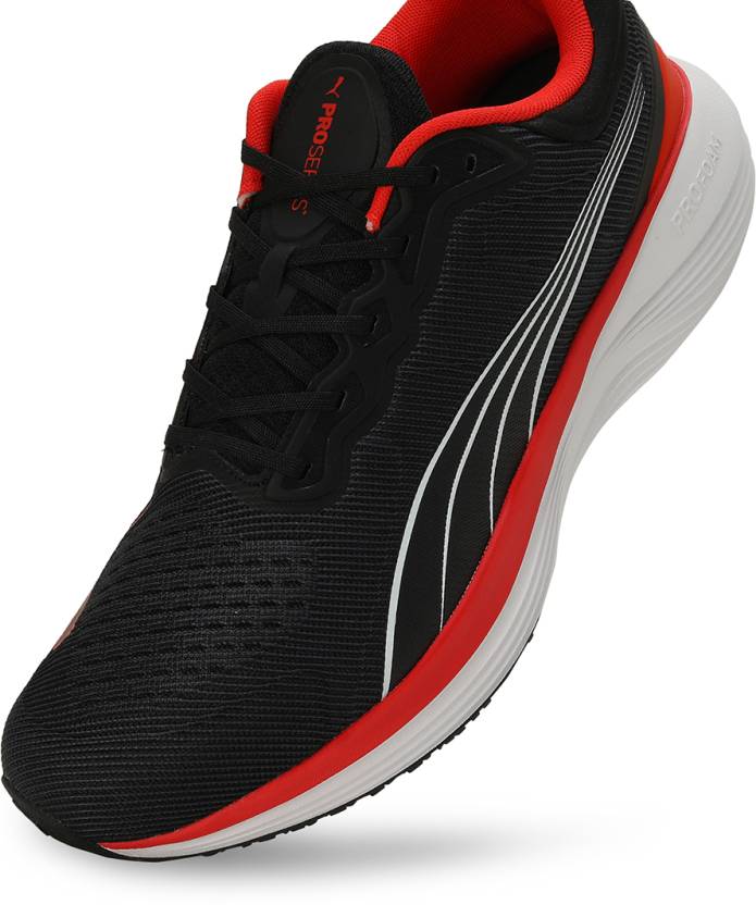 Puma Scend Pro Engineered PUMA Black-PUMA Red Men's Running Shoes-37877701