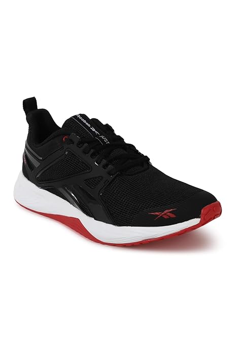 A side view of the Reebok Gusto Highworth Renew M showcasing its breathable mesh upper, cushioned midsole, and durable rubber outsole for a comfortable and versatile fit.