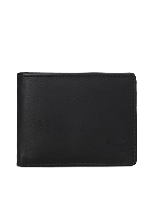 Side view of PUMA Unisex Lifestyle Wallet, showcasing the multiple compartments, durable material, and iconic PUMA logo, designed for both style and practicality.