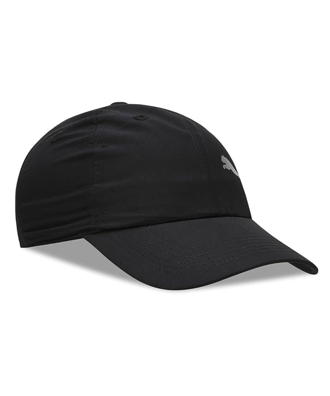 Side view of PUMA Unisex Lifestyle Cap, highlighting the adjustable strap, breathable fabric, and iconic PUMA logo, designed for a comfortable and stylish fit during casual wear.